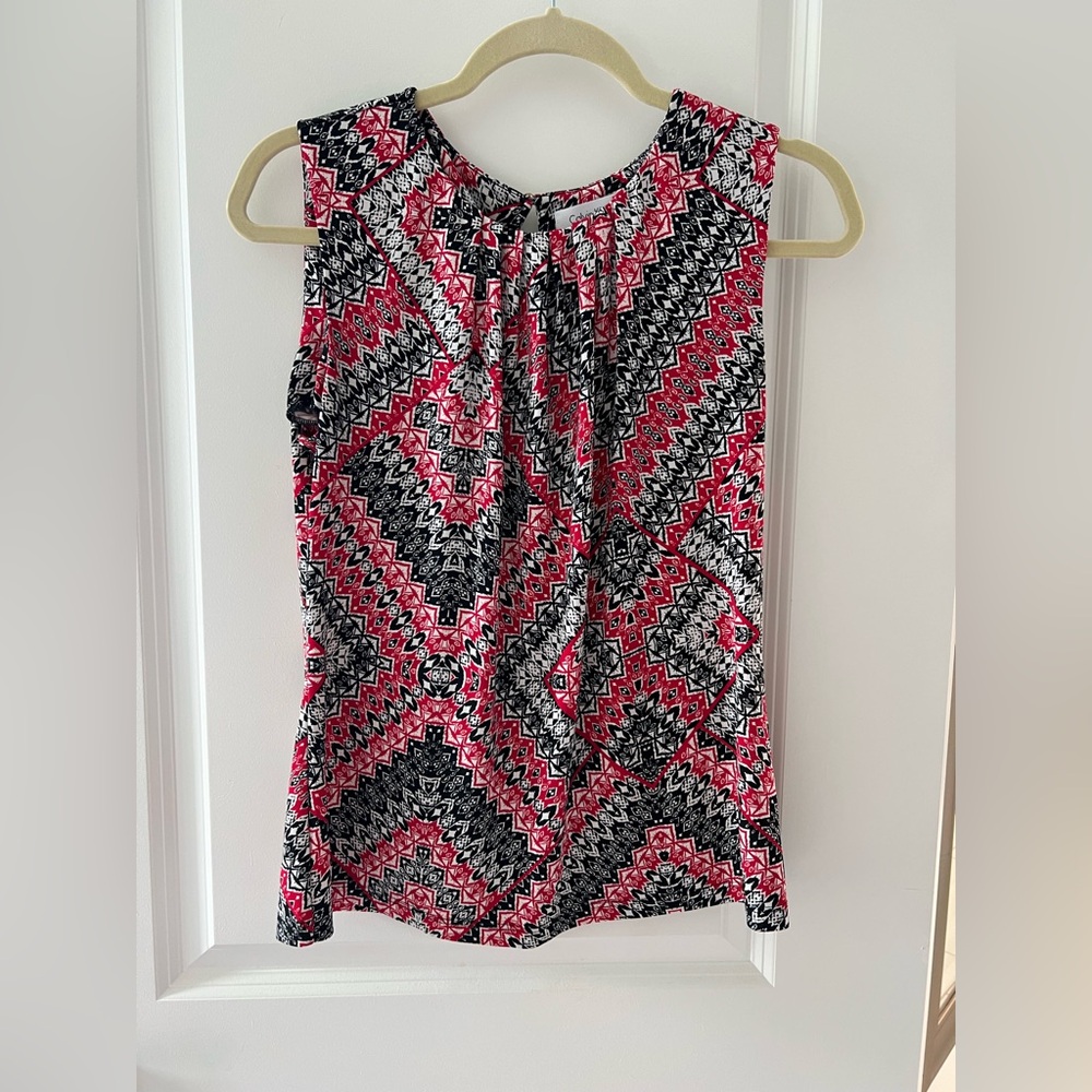 Calvin Klein Women’s Pleated Crew Neck Business Professional Tank Top